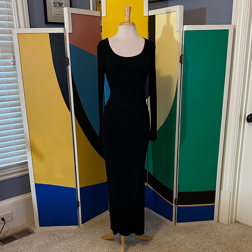 Elegant Black Long Sleeve Bodycon Dress